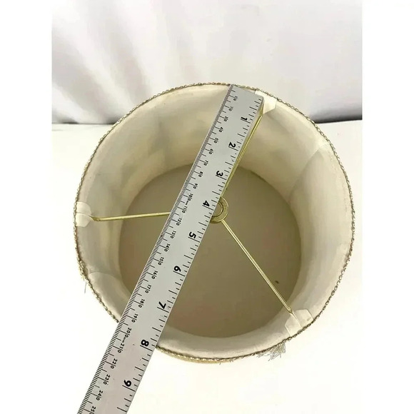 VTG Champagne Fringe Trim Victorian Lamp Shade ONLY 11" Tall - Picture 3 of 14